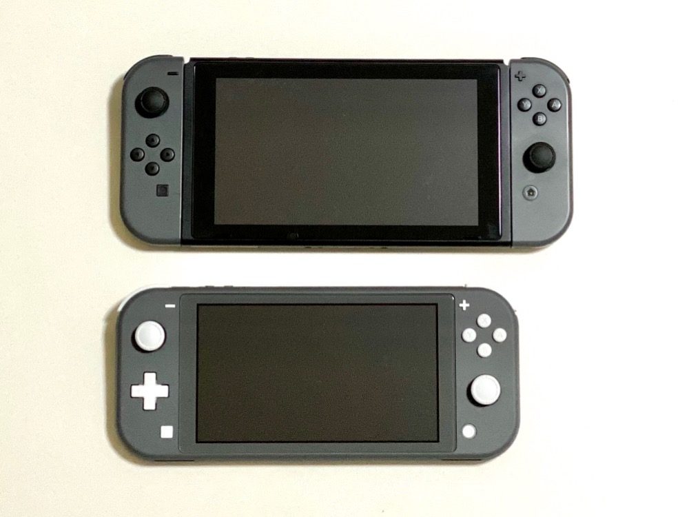 Nintendo Switch Lite、Nintendo Switch比較